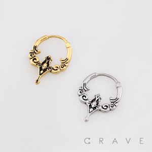 GOTHIC BAROQUE FILIGREE DROP 316L SURGICAL STEEL EARRING